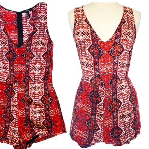 Forever 21 Pants - Forever 21 Boho Tribal Print Romper - Size Small